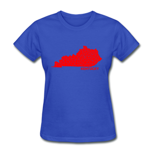 Kentucky County Map Women's T-Shirt - royal blue