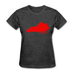 Kentucky County Map Women's T-Shirt - heather black