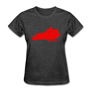 Kentucky County Map Women's T-Shirt - heather black