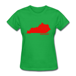 Kentucky County Map Women's T-Shirt - bright green