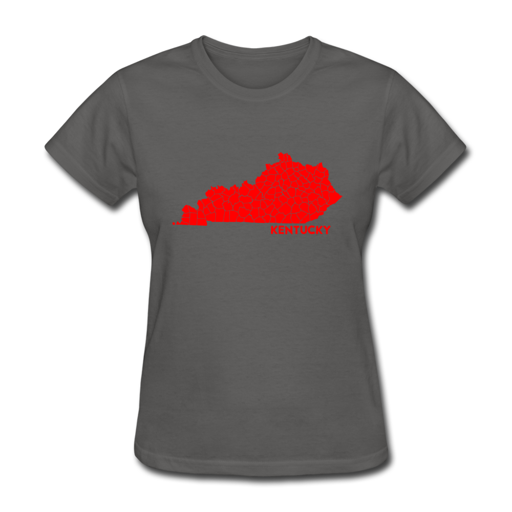 Kentucky County Map Women's T-Shirt - charcoal