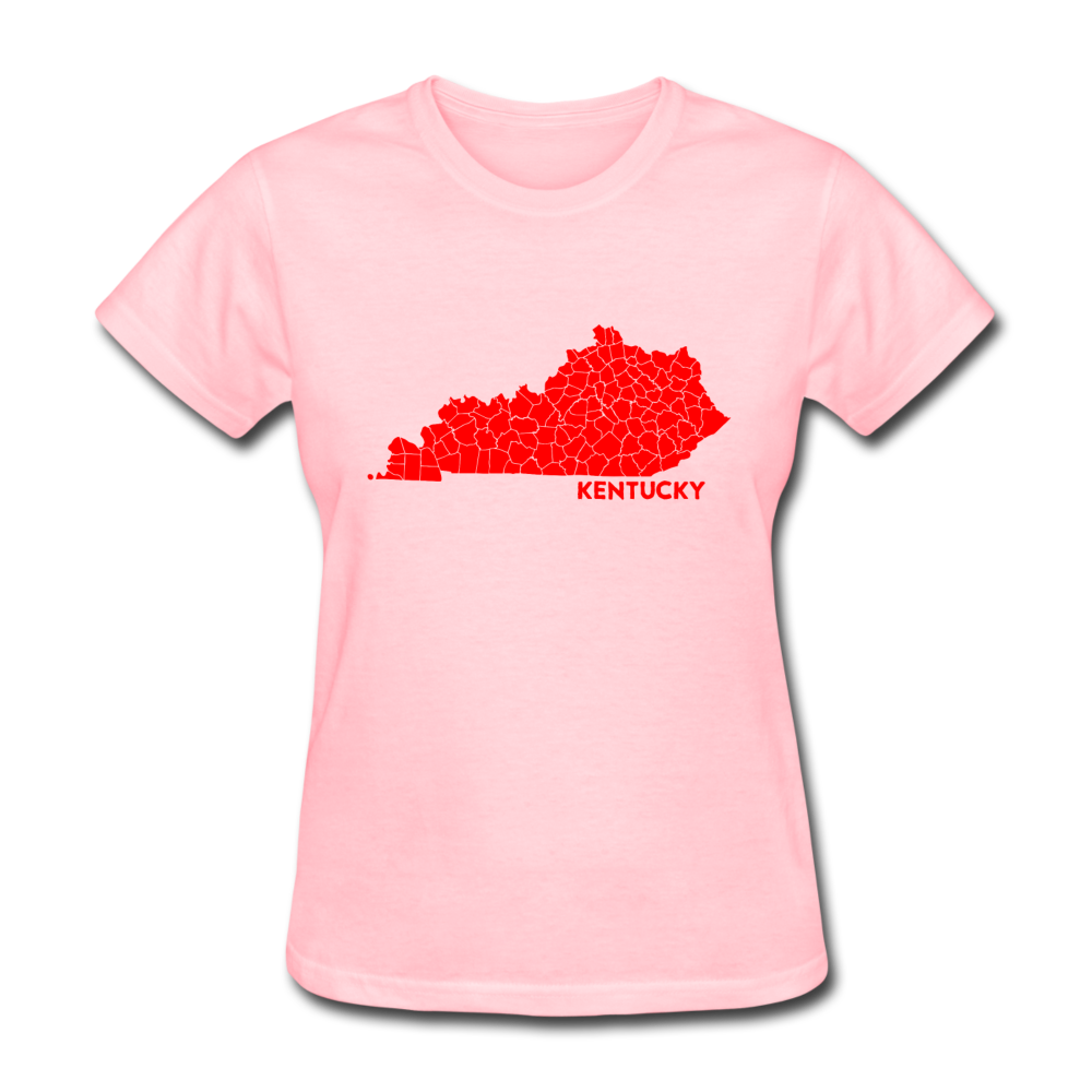 Kentucky County Map Women's T-Shirt - pink