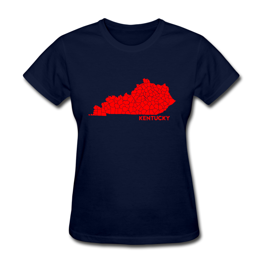 Kentucky County Map Women's T-Shirt - navy