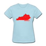 Kentucky County Map Women's T-Shirt - powder blue