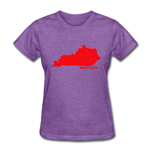 Kentucky County Map Women's T-Shirt - purple heather