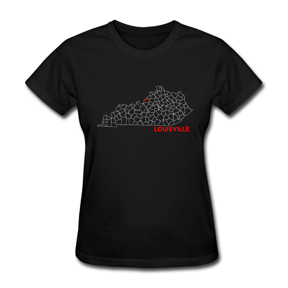 Louisville Map Women's T-Shirt - black