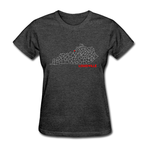 Louisville Map Women's T-Shirt - heather black