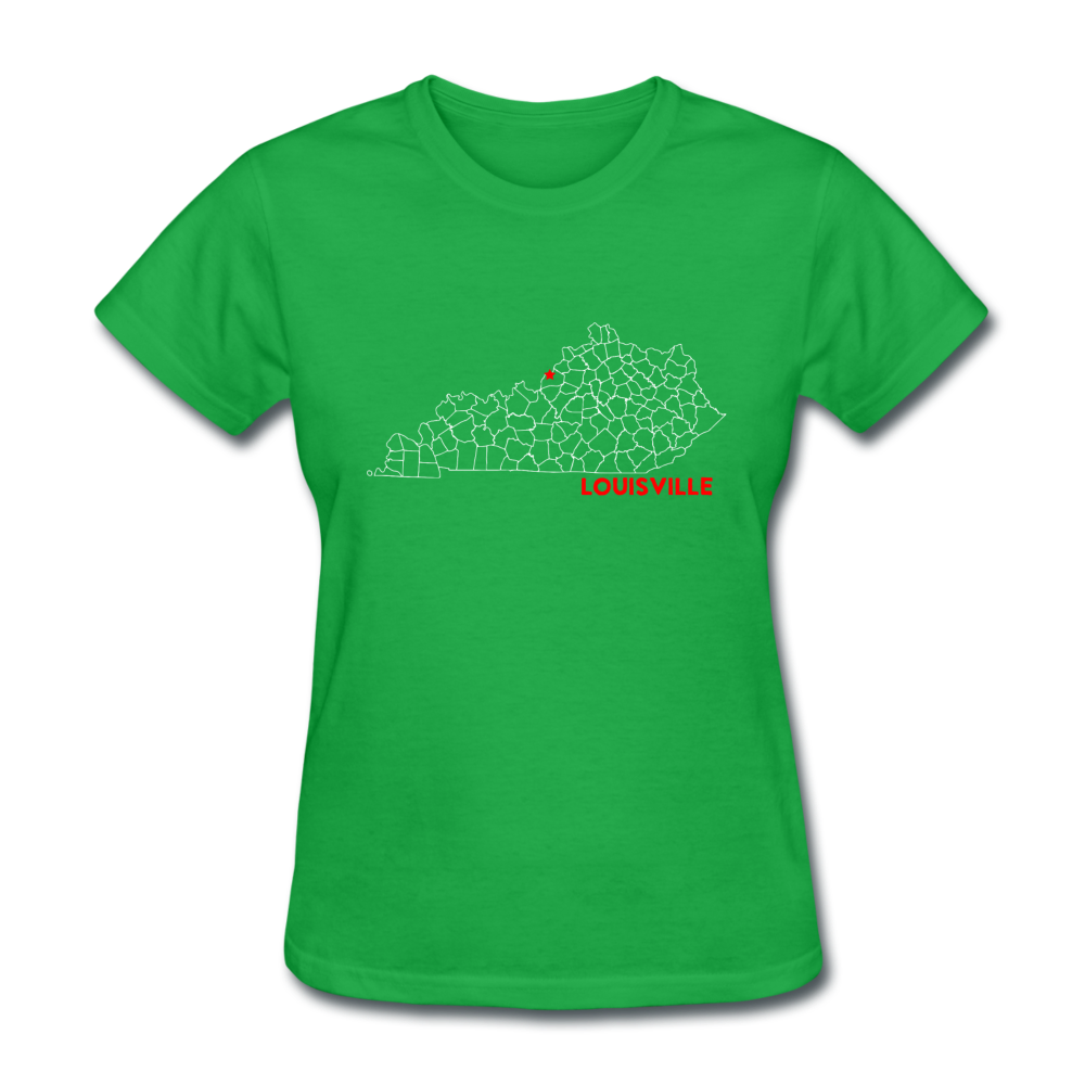 Louisville Map Women's T-Shirt - bright green