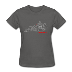 Louisville Map Women's T-Shirt - charcoal