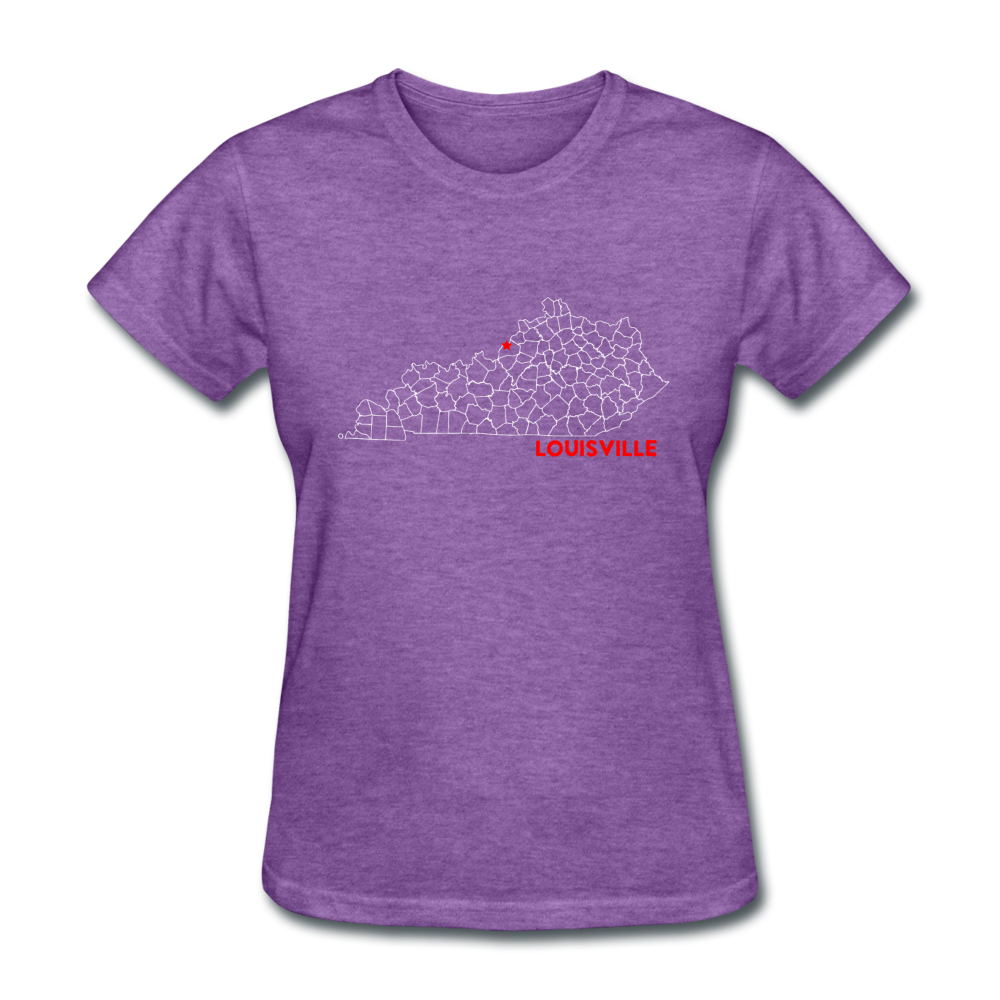 Louisville Map Women's T-Shirt - purple heather