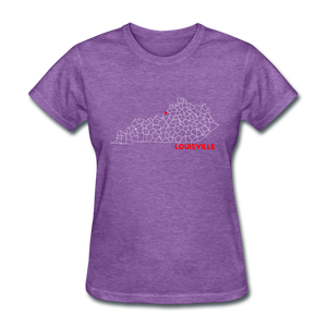 Louisville Map Women's T-Shirt - purple heather