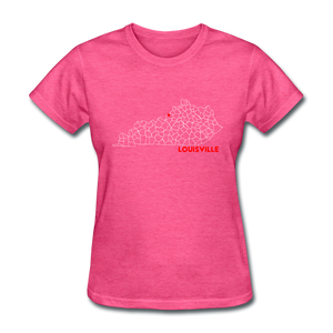 Louisville Map Women's T-Shirt - heather pink