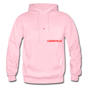 Louisville Map Hoodie - light pink