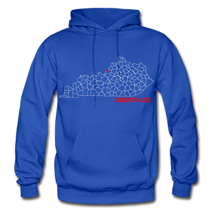 Louisville Map Hoodie - royal blue