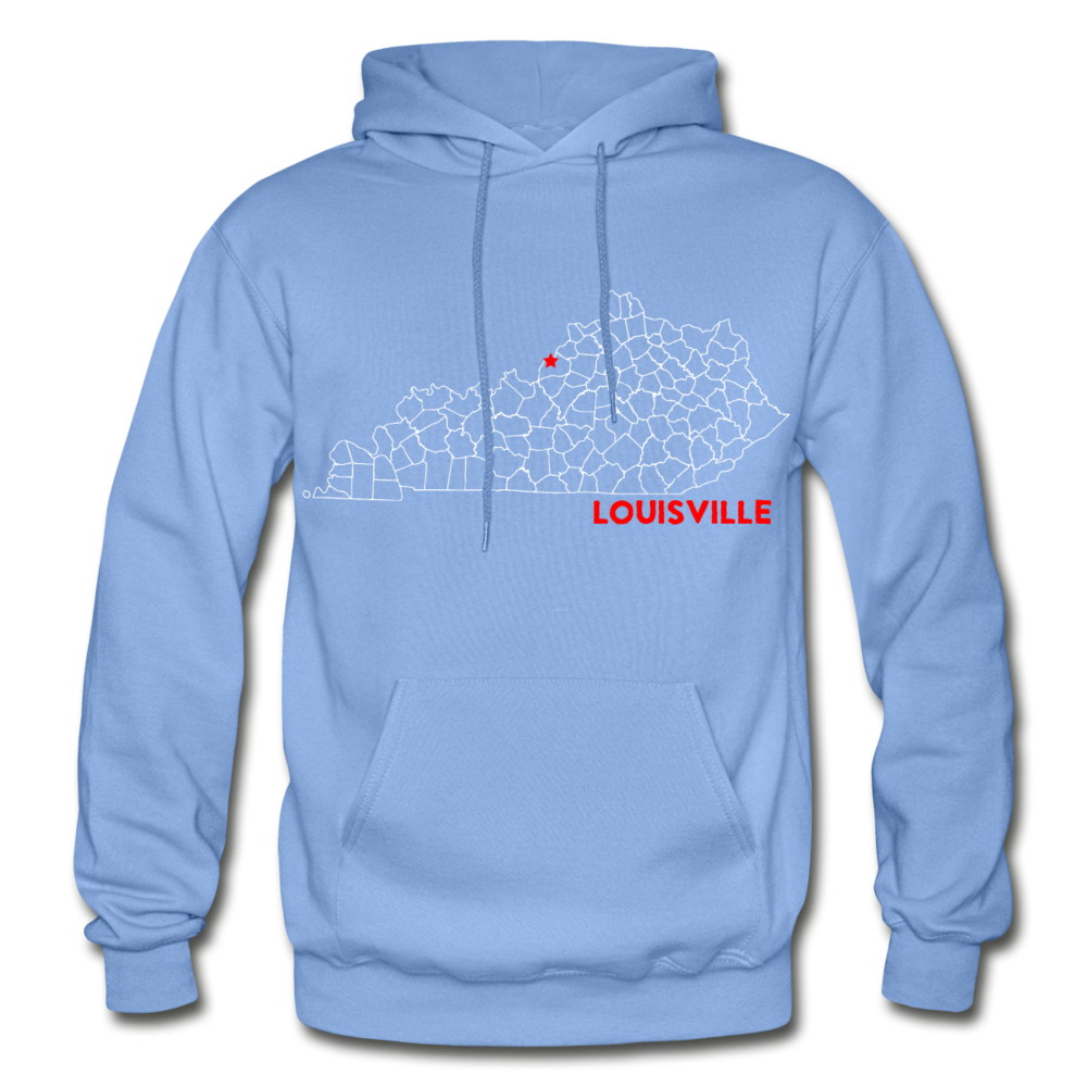 Louisville Map Hoodie - carolina blue