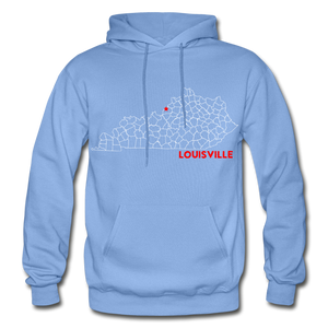 Louisville Map Hoodie - carolina blue