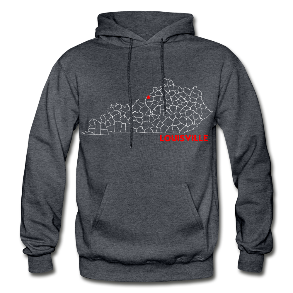 Louisville Map Hoodie - charcoal gray