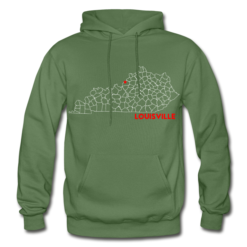 Louisville Map Hoodie - military green