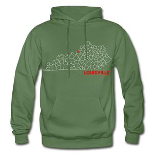 Louisville Map Hoodie - military green