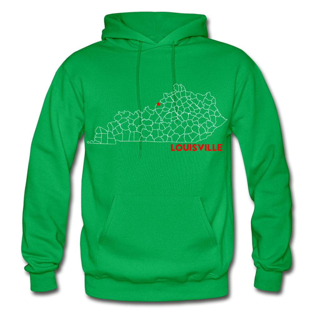 Louisville Map Hoodie - kelly green