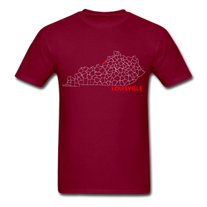 Louisville Map T-Shirt - burgundy