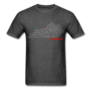 Louisville Map T-Shirt - heather black