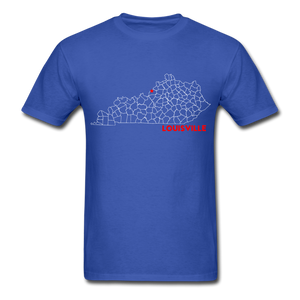Louisville Map T-Shirt - royal blue