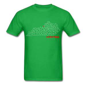 Louisville Map T-Shirt - bright green