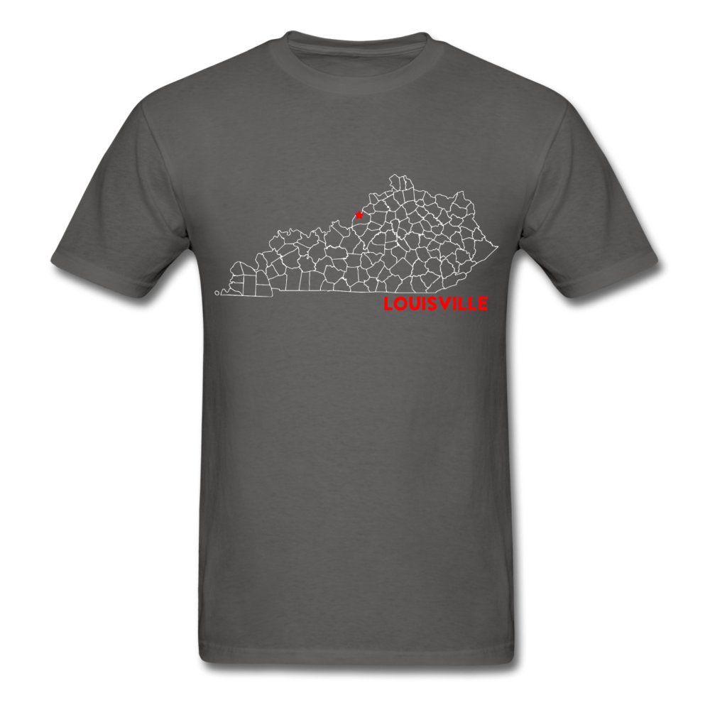Louisville Map T-Shirt - charcoal