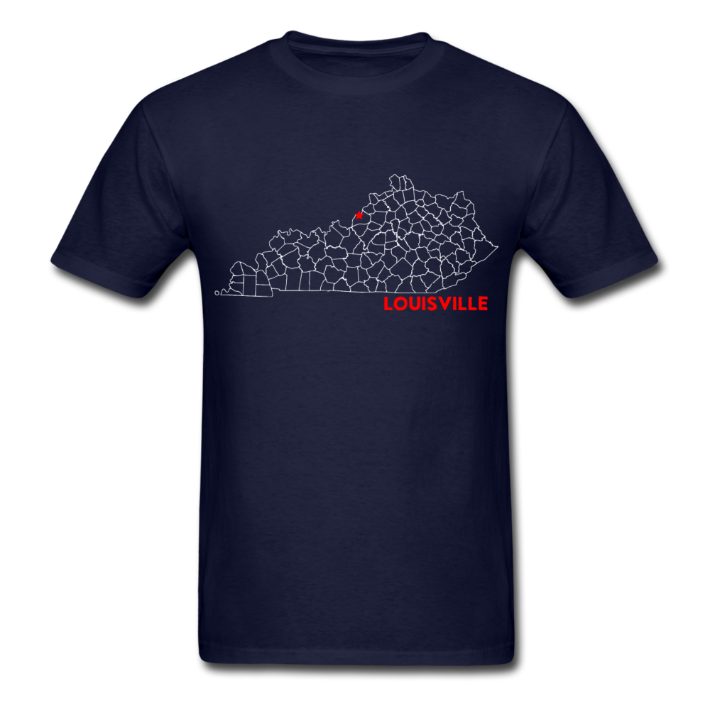 Louisville Map T-Shirt - navy