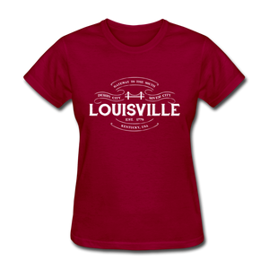 Louisville Vintage Banner Women's T-Shirt - dark red