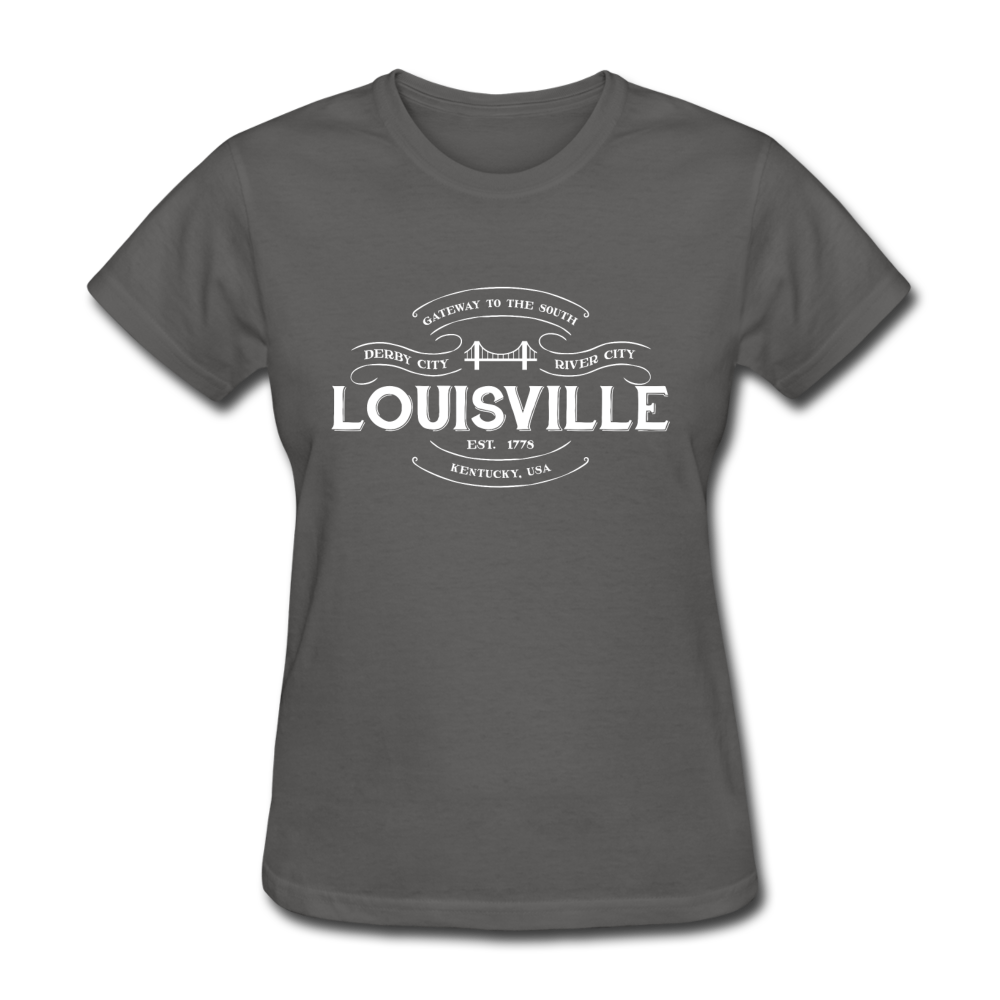 Louisville Vintage Banner Women's T-Shirt - charcoal
