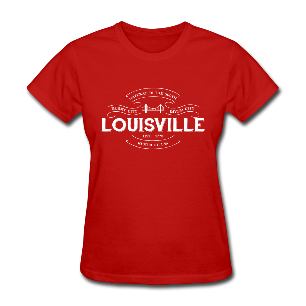 Louisville Vintage Banner Women's T-Shirt - red