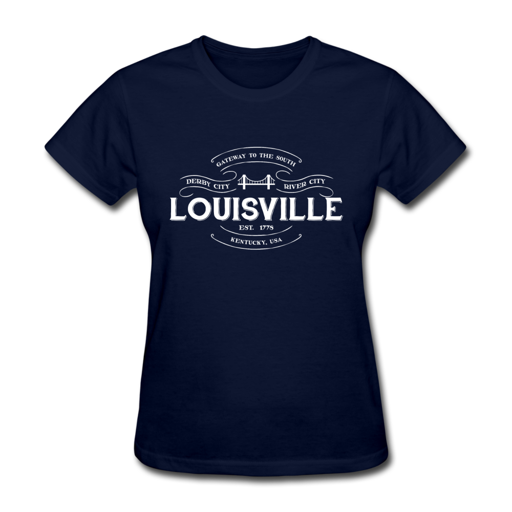 Louisville Vintage Banner Women's T-Shirt - navy