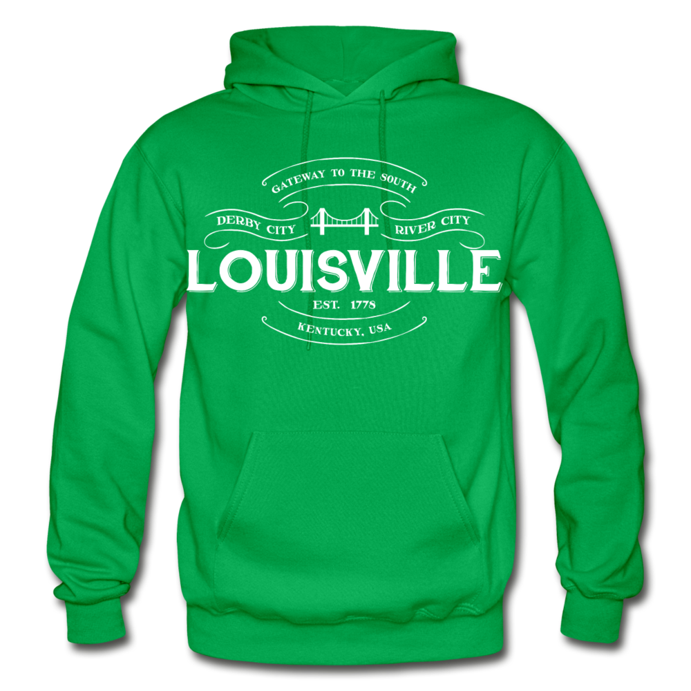 Louisville Vintage Banner Hoodie - kelly green