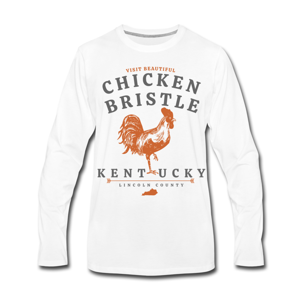 Chicken Bristle Men's Premium Long Sleeve T-Shirt - white