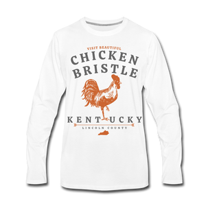 Chicken Bristle Men's Premium Long Sleeve T-Shirt - white