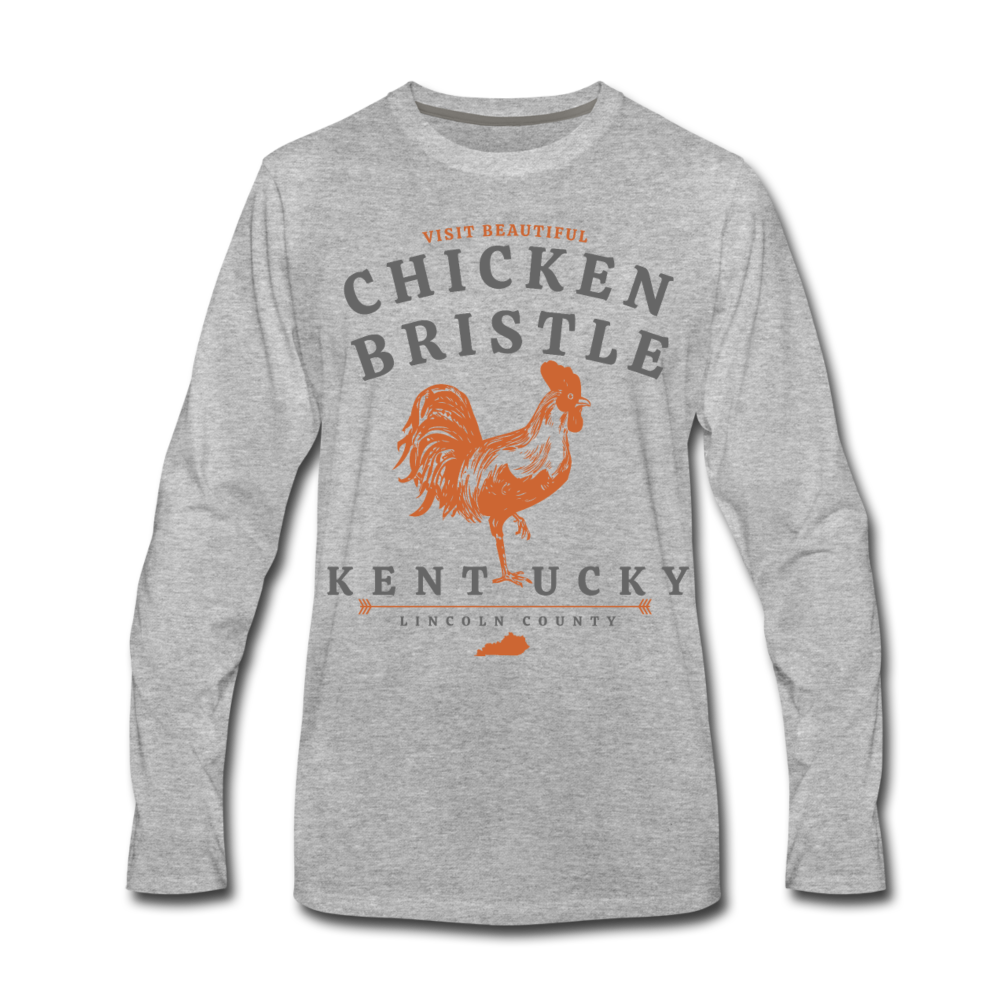 Chicken Bristle Men's Premium Long Sleeve T-Shirt - heather gray