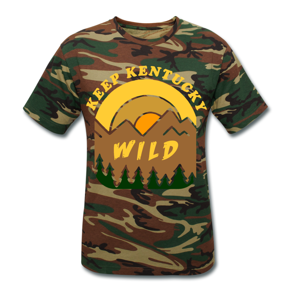 Keep Kentucky Wild Camo T-Shirt - green camouflage