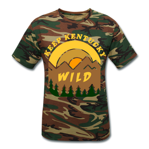 Keep Kentucky Wild Camo T-Shirt - green camouflage