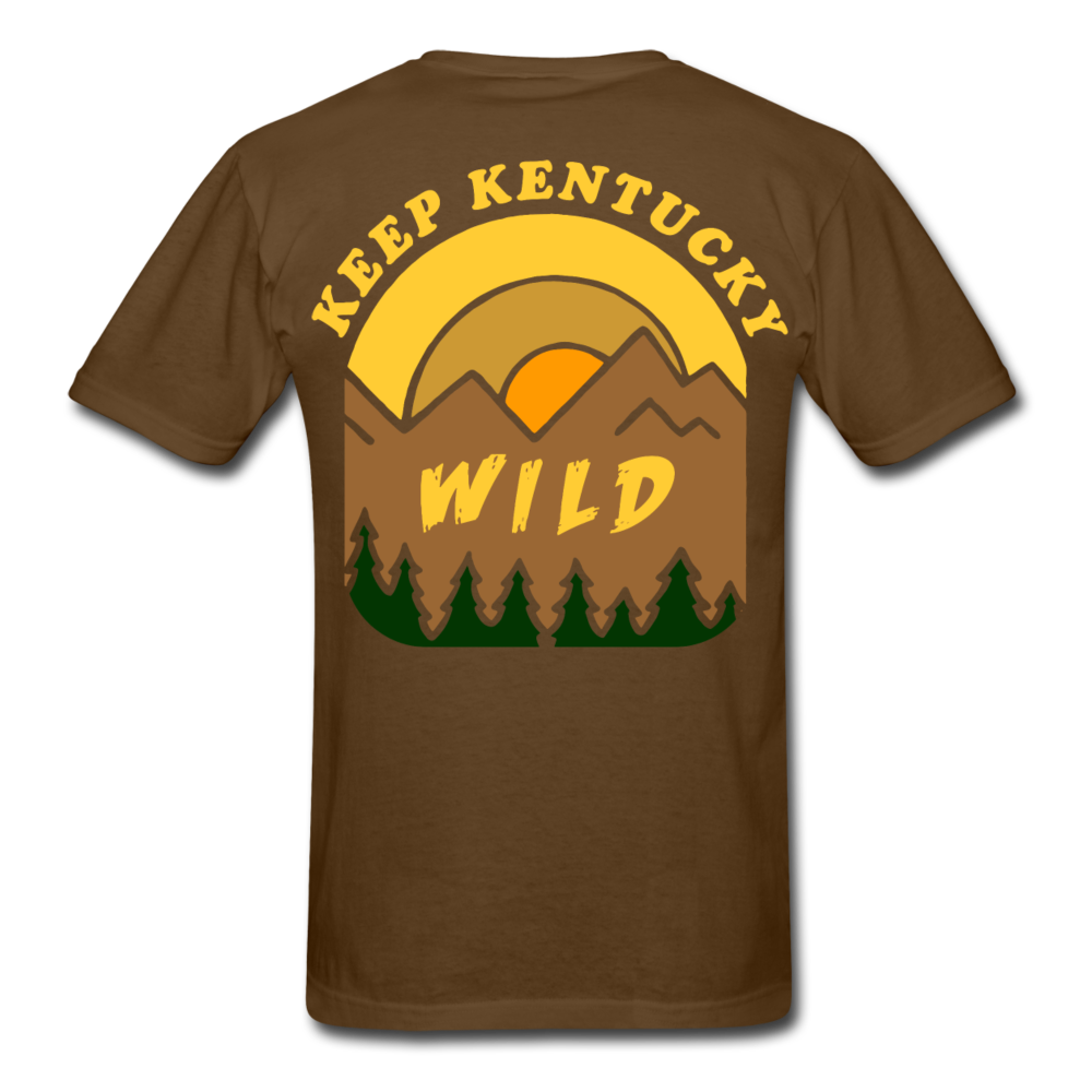 Keep Kentucky Wild Basic T-Shirt (Design Printed on Back Only) - brown