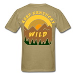 Keep Kentucky Wild Basic T-Shirt (Design Printed on Back Only) - khaki