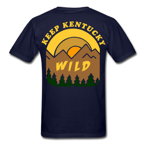 Keep Kentucky Wild Basic T-Shirt (Design Printed on Back Only) - navy