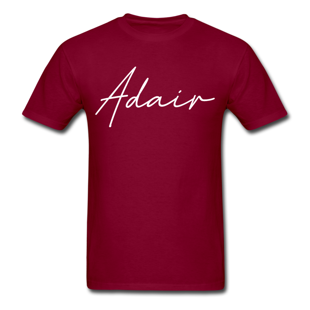 Adair County Cursive T-Shirt - burgundy