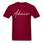 Adair County Cursive T-Shirt - burgundy