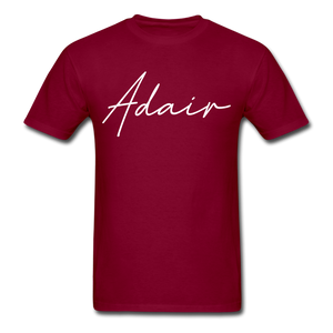 Adair County Cursive T-Shirt - burgundy