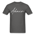 Adair County Cursive T-Shirt - charcoal