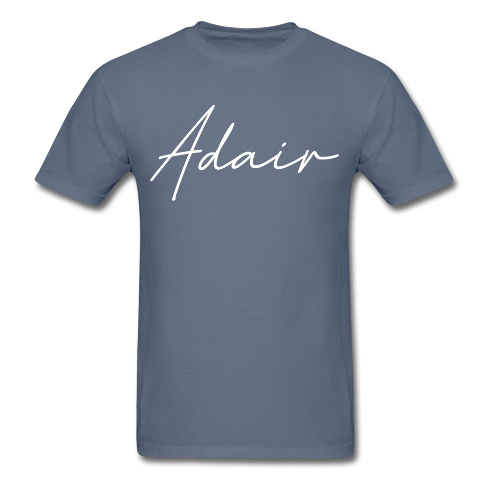 Adair County Cursive T-Shirt - denim