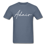 Adair County Cursive T-Shirt - denim