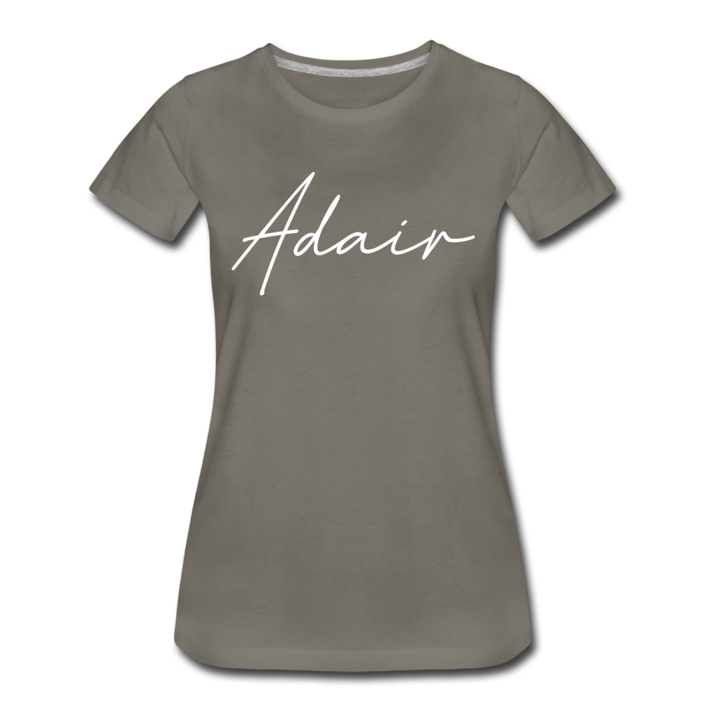 Adair County Cursive Women's T-Shirt - asphalt gray